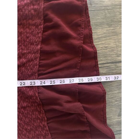 Left of Center Anthropologie Maroon Red Flannel Contrast Panels Size XL Cozy - Picture 9 of 9